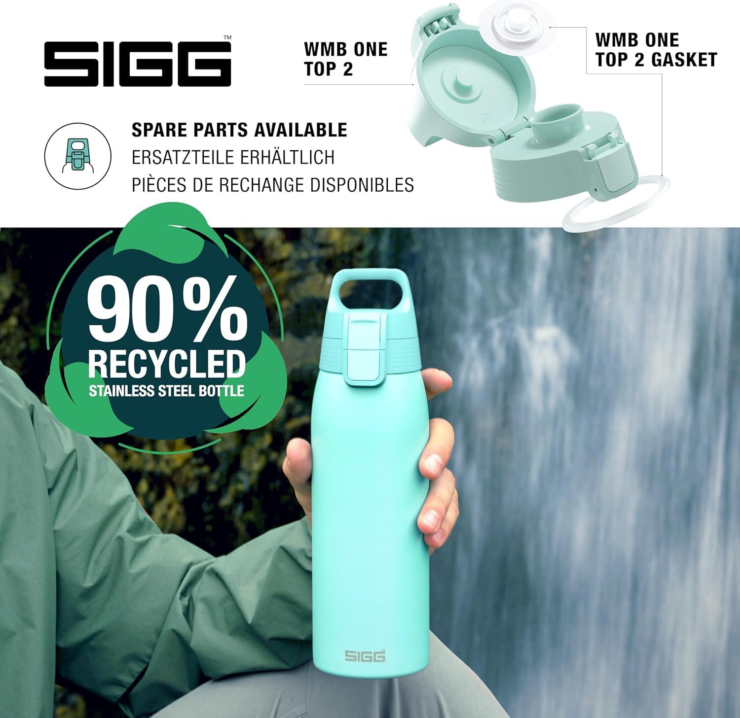 image:imageSigg Gourde Inox Shield ONE Convient Aux Boissons Gazeuses tanche ampamp Lgre Sans BPA Acier Inoxydable 188075L 1L 15LGlacier