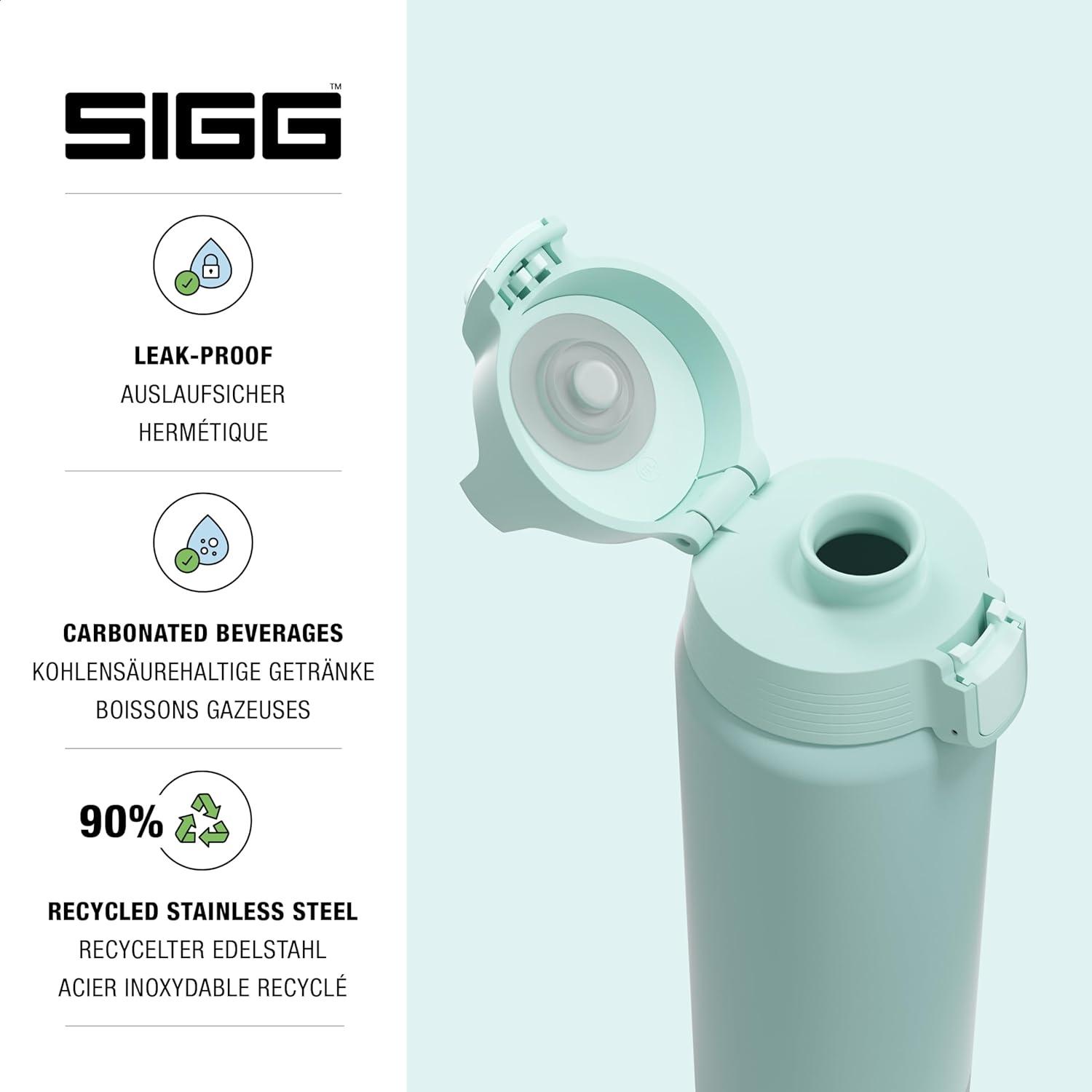 image:imageSigg Gourde Inox Shield ONE Convient Aux Boissons Gazeuses tanche ampamp Lgre Sans BPA Acier Inoxydable 188075L 1L 15LGlacier