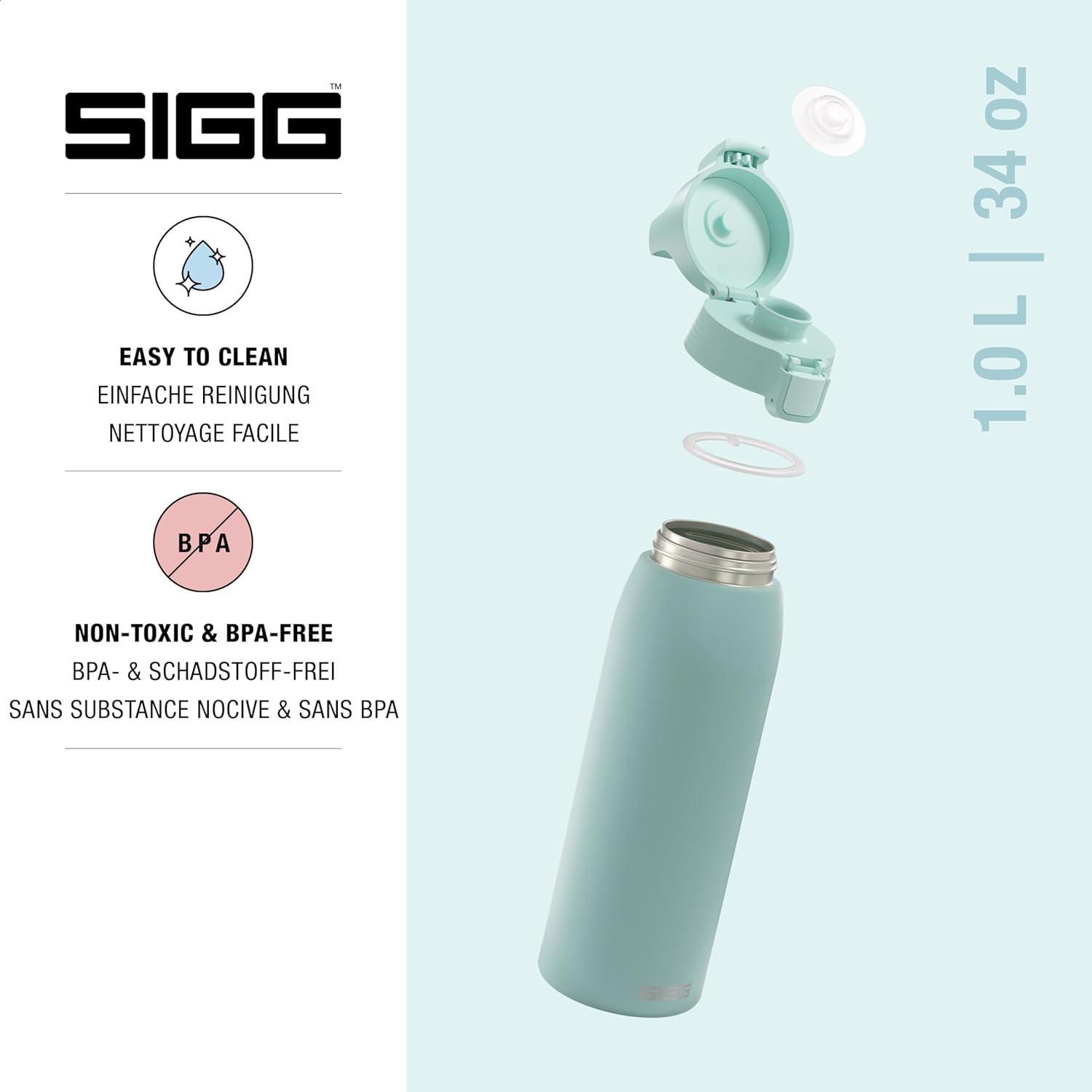 image:imageSigg Gourde Inox Shield ONE Convient Aux Boissons Gazeuses tanche ampamp Lgre Sans BPA Acier Inoxydable 188075L 1L 15LGlacier