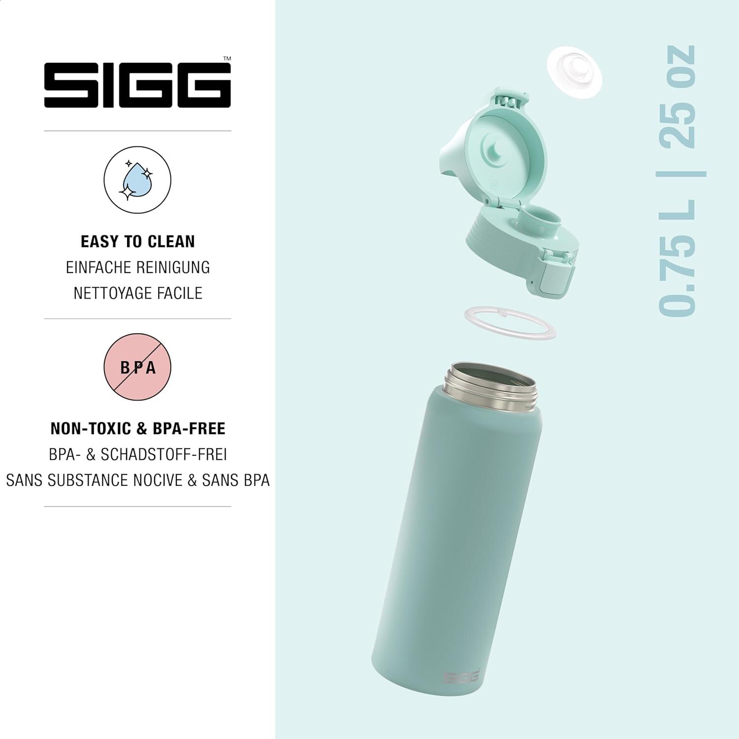 image:imageSigg Gourde Inox Shield ONE Convient Aux Boissons Gazeuses tanche ampamp Lgre Sans BPA Acier Inoxydable 188075L 1L 15LGlacier