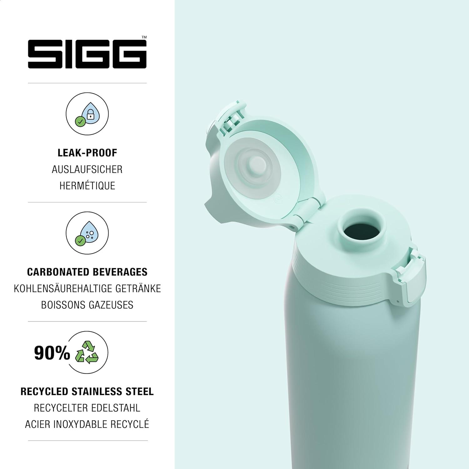 image:imageSigg Gourde Inox Shield ONE Convient Aux Boissons Gazeuses tanche ampamp Lgre Sans BPA Acier Inoxydable 188075L 1L 15LGlacier