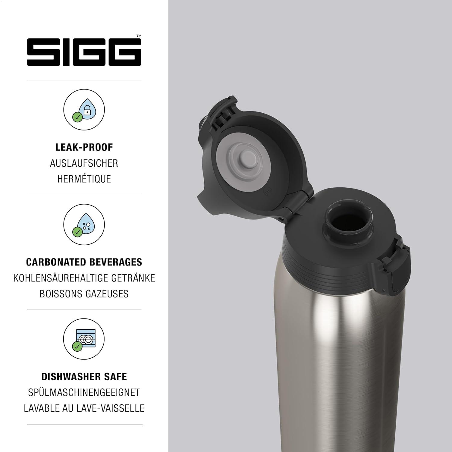 image:imageSigg Gourde Inox Shield ONE Convient Aux Boissons Gazeuses tanche ampamp Lgre Sans BPA Acier Inoxydable 188075L 1L 15LGris