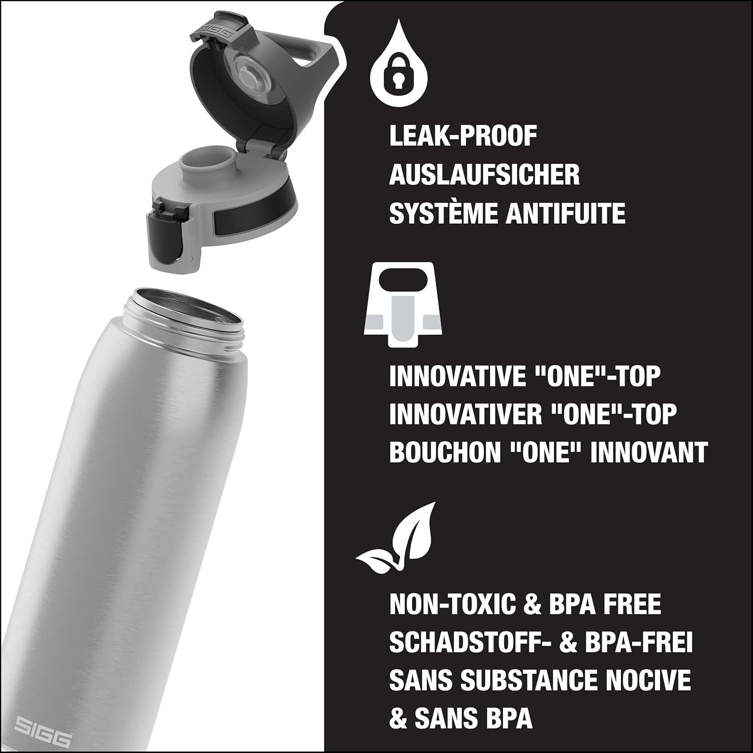 image:imageSigg Gourde Inox Shield ONE Convient Aux Boissons Gazeuses tanche ampamp Lgre Sans BPA Acier Inoxydable 188075L 1L 15LGris