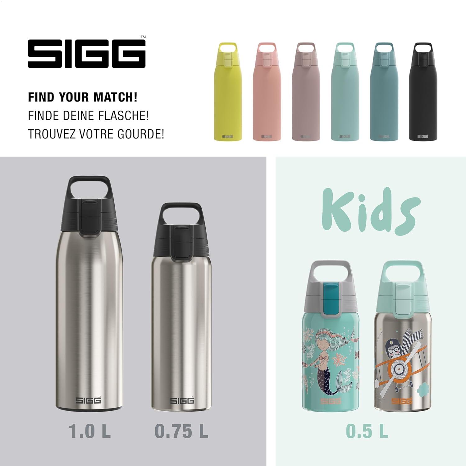 image:imageSigg Gourde Inox Shield ONE Convient Aux Boissons Gazeuses tanche ampamp Lgre Sans BPA Acier Inoxydable 188075L 1L 15LGris