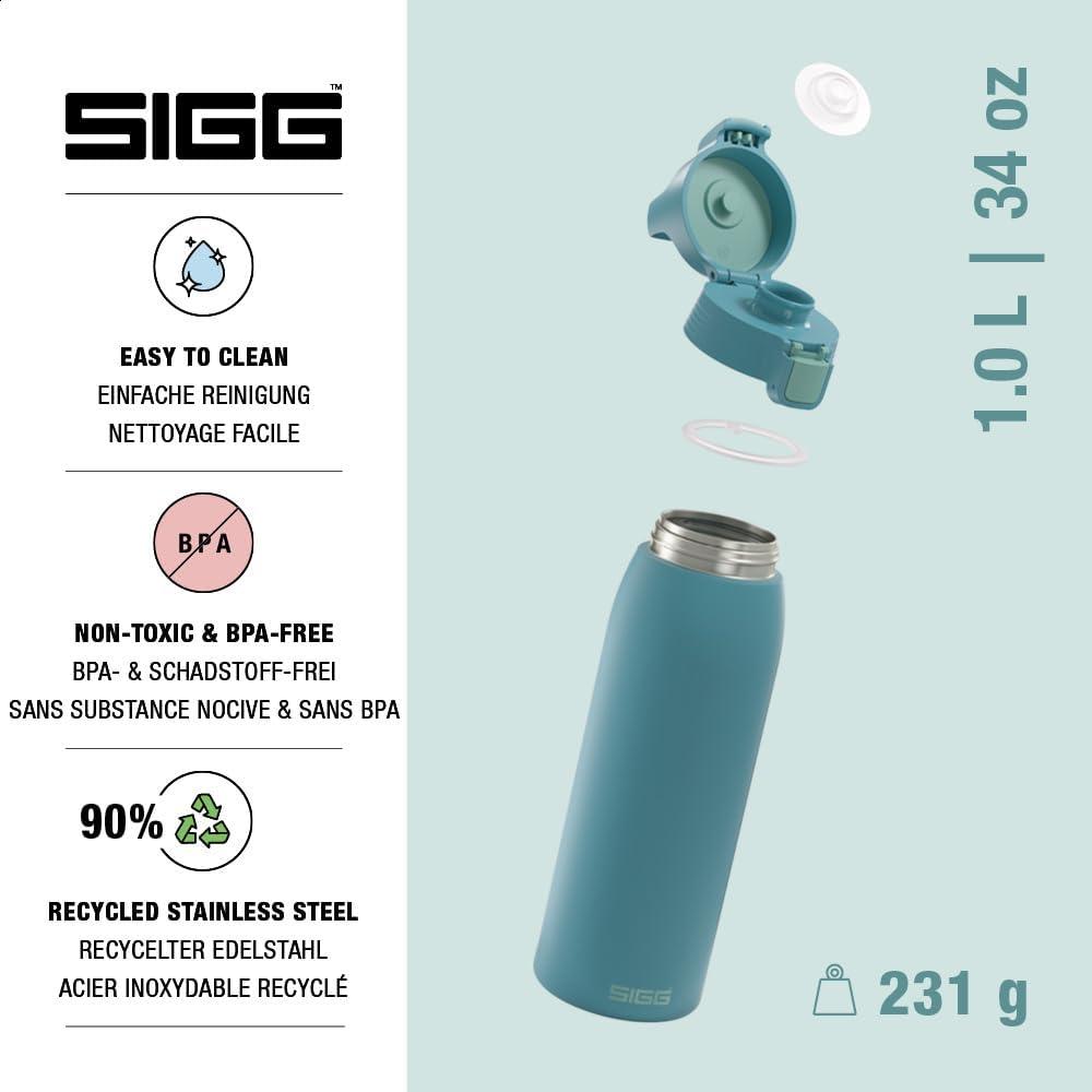 image:imageSigg Gourde Inox Shield ONE Convient Aux Boissons Gazeuses tanche ampamp Lgre Sans BPA Acier Inoxydable 188075L 1L 15LPuya Blue