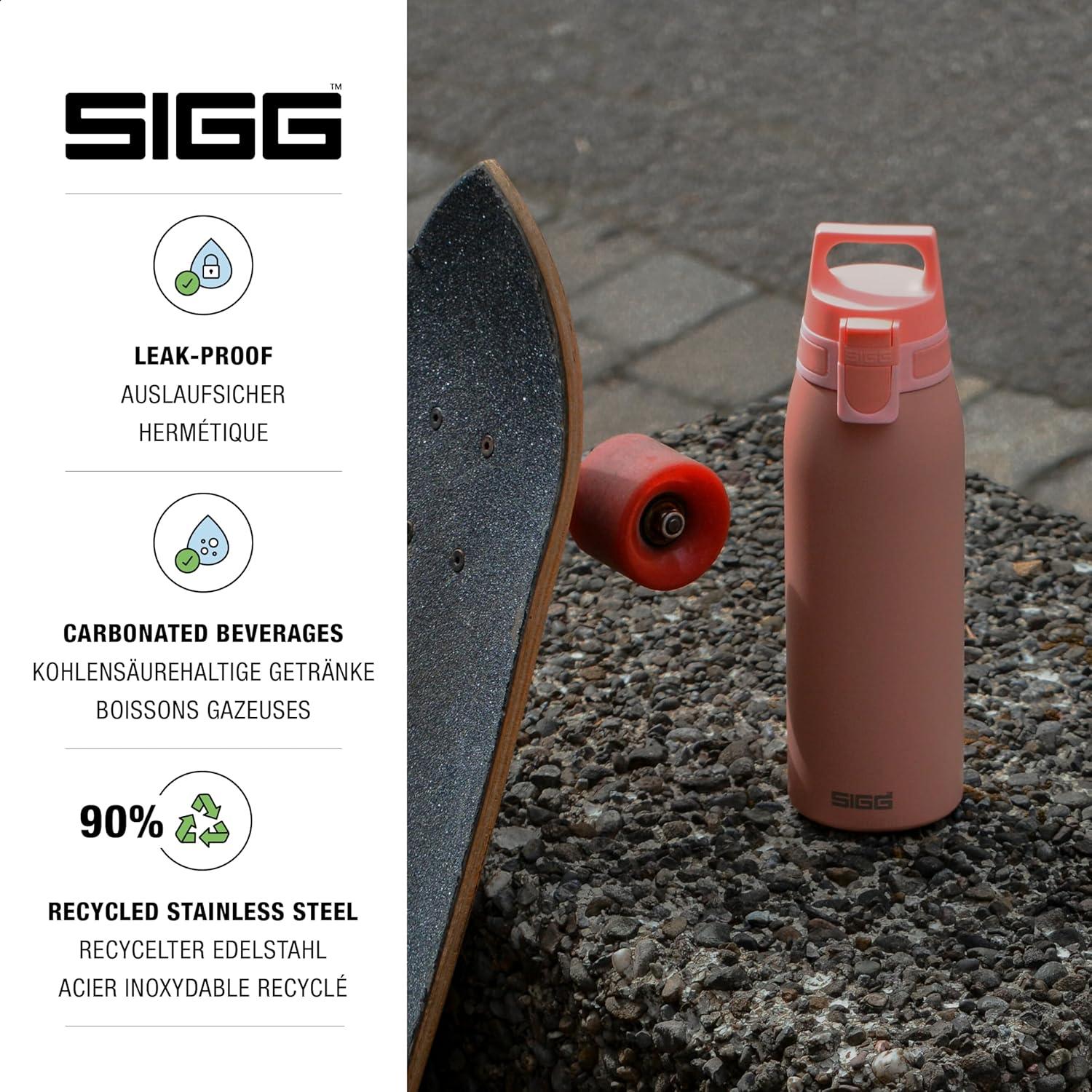 image:imageSigg Gourde Inox Shield ONE Convient Aux Boissons Gazeuses tanche ampamp Lgre Sans BPA Acier Inoxydable 188075L 1L 15LRose