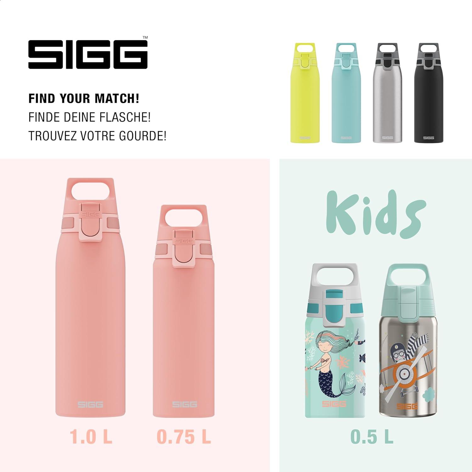 image:imageSigg Gourde Inox Shield ONE Convient Aux Boissons Gazeuses tanche ampamp Lgre Sans BPA Acier Inoxydable 188075L 1L 15LRose