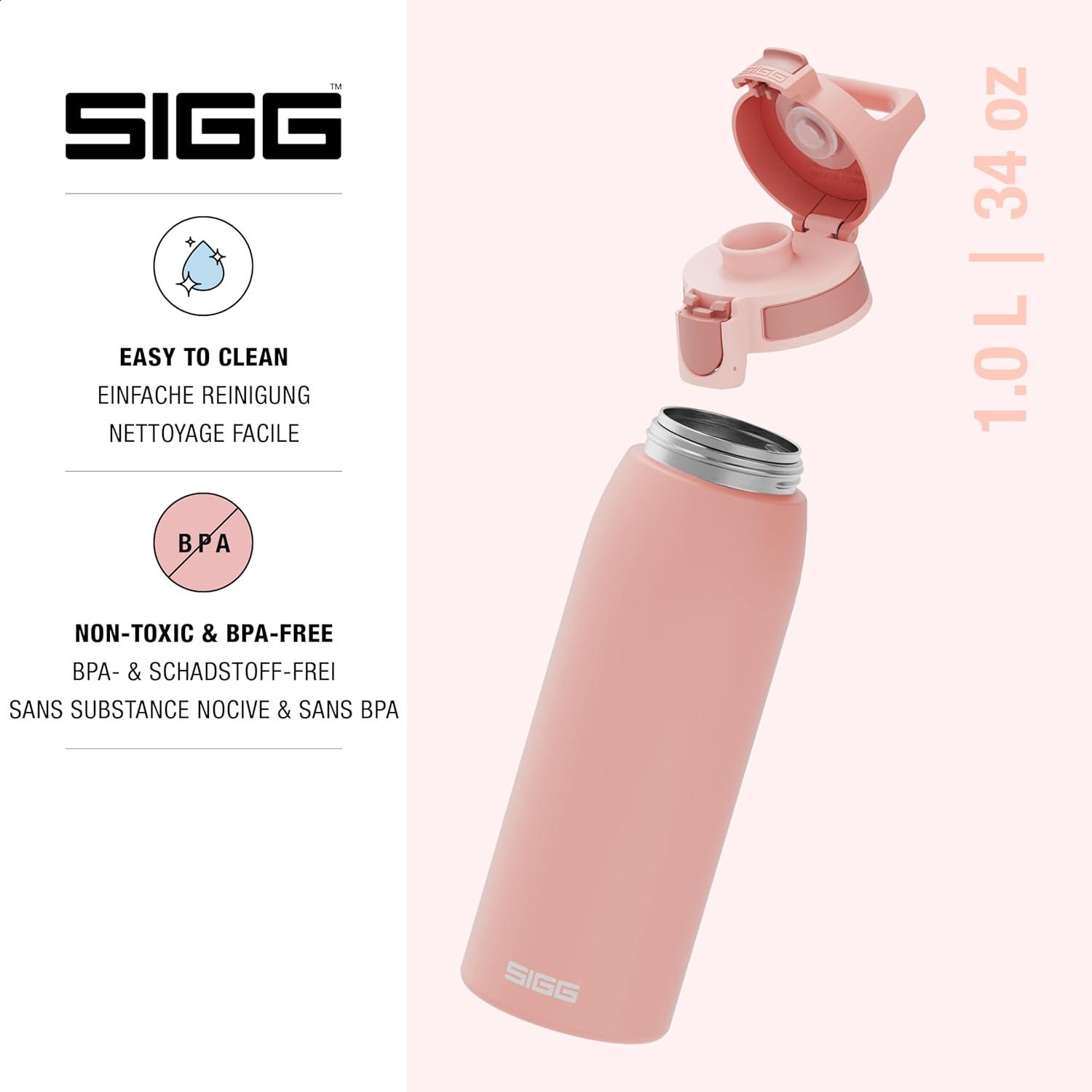 image:imageSigg Gourde Inox Shield ONE Convient Aux Boissons Gazeuses tanche ampamp Lgre Sans BPA Acier Inoxydable 188075L 1L 15LRose