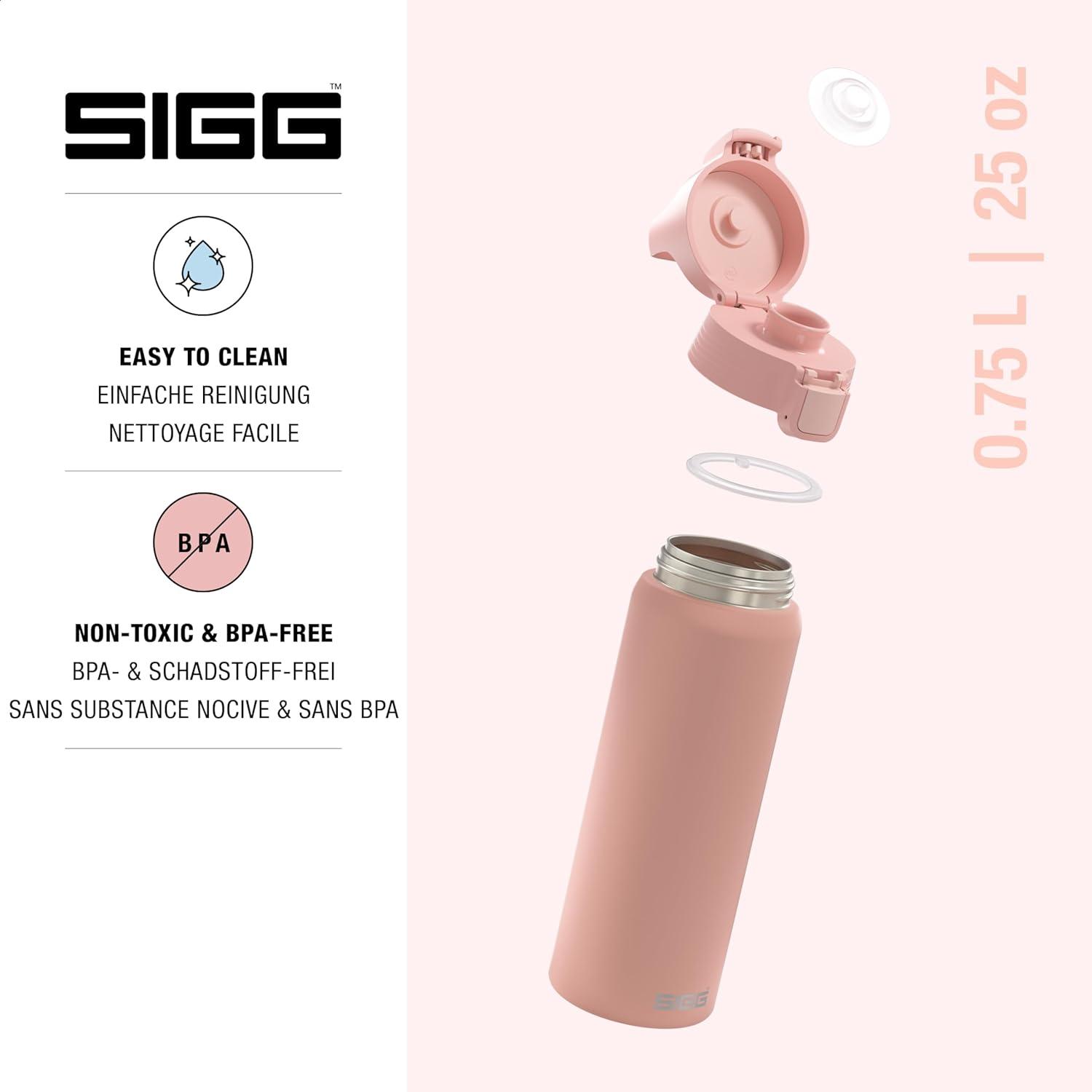 image:imageSigg Gourde Inox Shield ONE Convient Aux Boissons Gazeuses tanche ampamp Lgre Sans BPA Acier Inoxydable 188075L 1L 15LRose