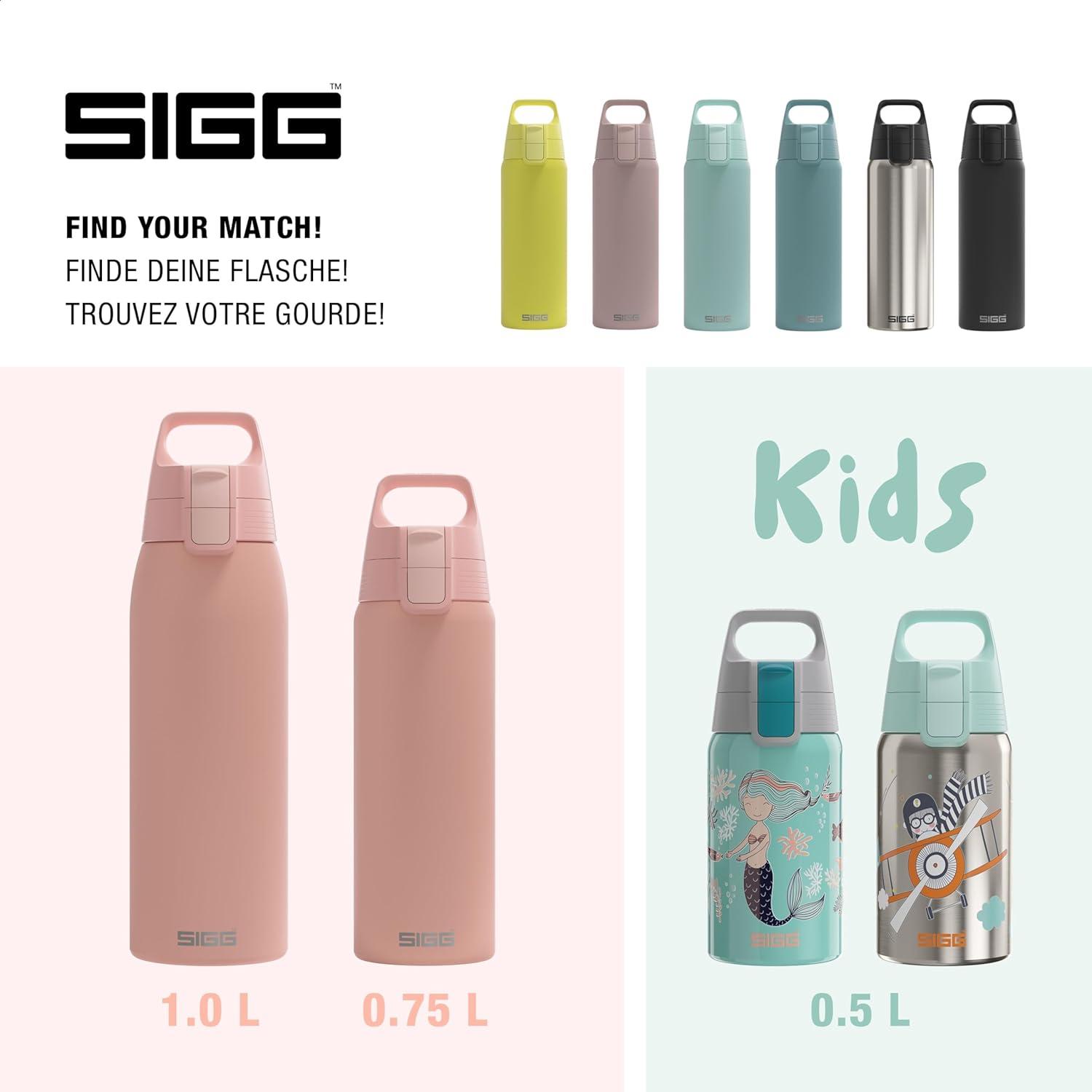 image:imageSigg Gourde Inox Shield ONE Convient Aux Boissons Gazeuses tanche ampamp Lgre Sans BPA Acier Inoxydable 188075L 1L 15LRose
