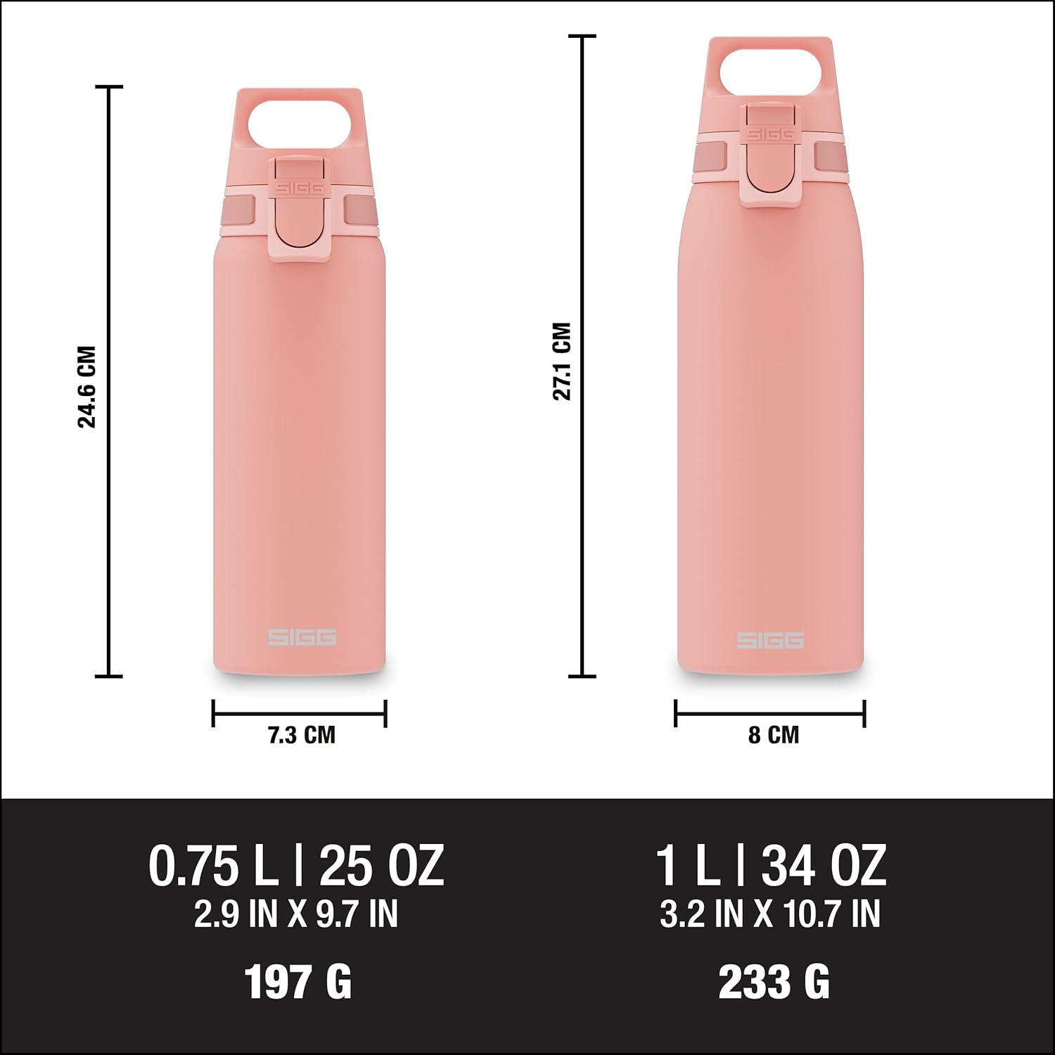 image:imageSigg Gourde Inox Shield ONE Convient Aux Boissons Gazeuses tanche ampamp Lgre Sans BPA Acier Inoxydable 188075L 1L 15LRose