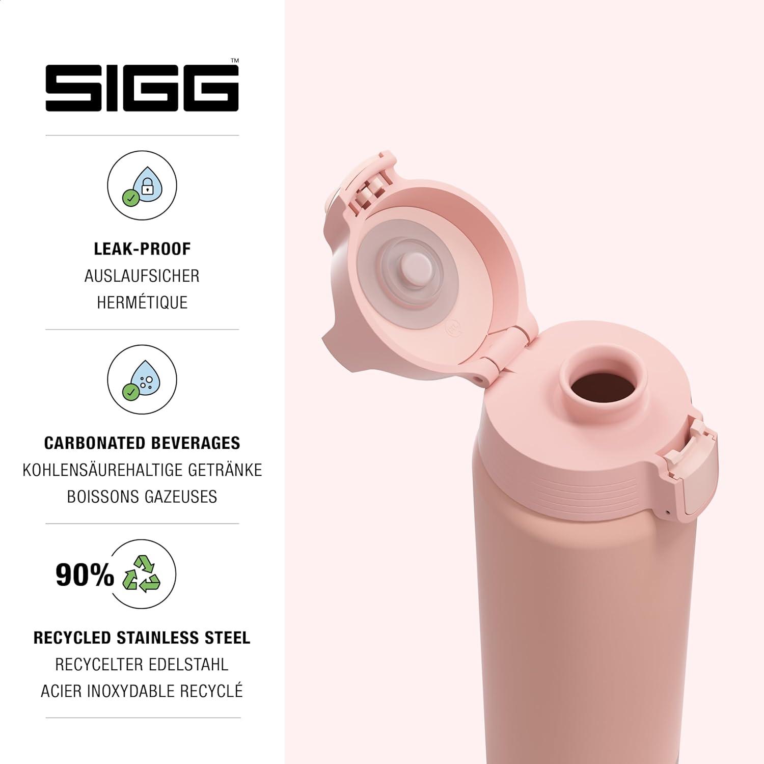 image:imageSigg Gourde Inox Shield ONE Convient Aux Boissons Gazeuses tanche ampamp Lgre Sans BPA Acier Inoxydable 188075L 1L 15LRose