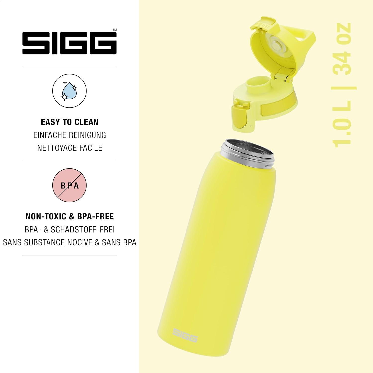 image:imageSigg Gourde Inox Shield ONE Convient Aux Boissons Gazeuses tanche ampamp Lgre Sans BPA Acier Inoxydable 188075L 1L 15LUltra Lemon