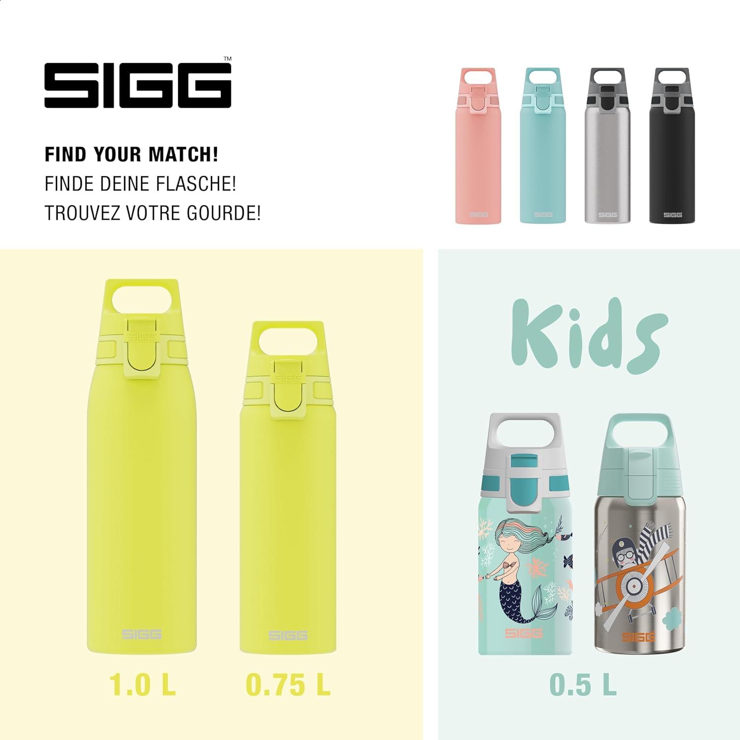 image:imageSigg Gourde Inox Shield ONE Convient Aux Boissons Gazeuses tanche ampamp Lgre Sans BPA Acier Inoxydable 188075L 1L 15LUltra Lemon