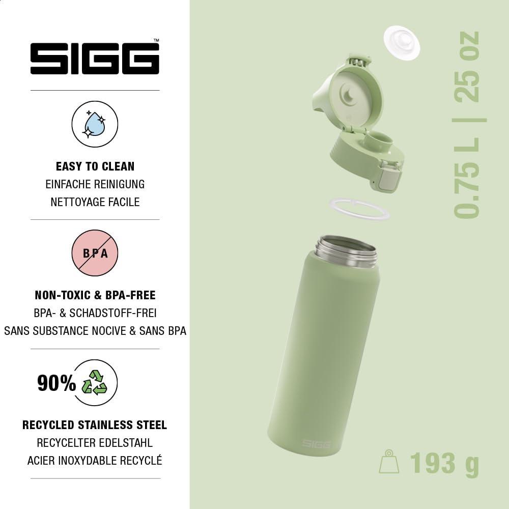image:imageSigg Gourde Inox Shield ONE Convient Aux Boissons Gazeuses tanche ampamp Lgre Sans BPA Acier Inoxydable 188075L 1L 15LVert
