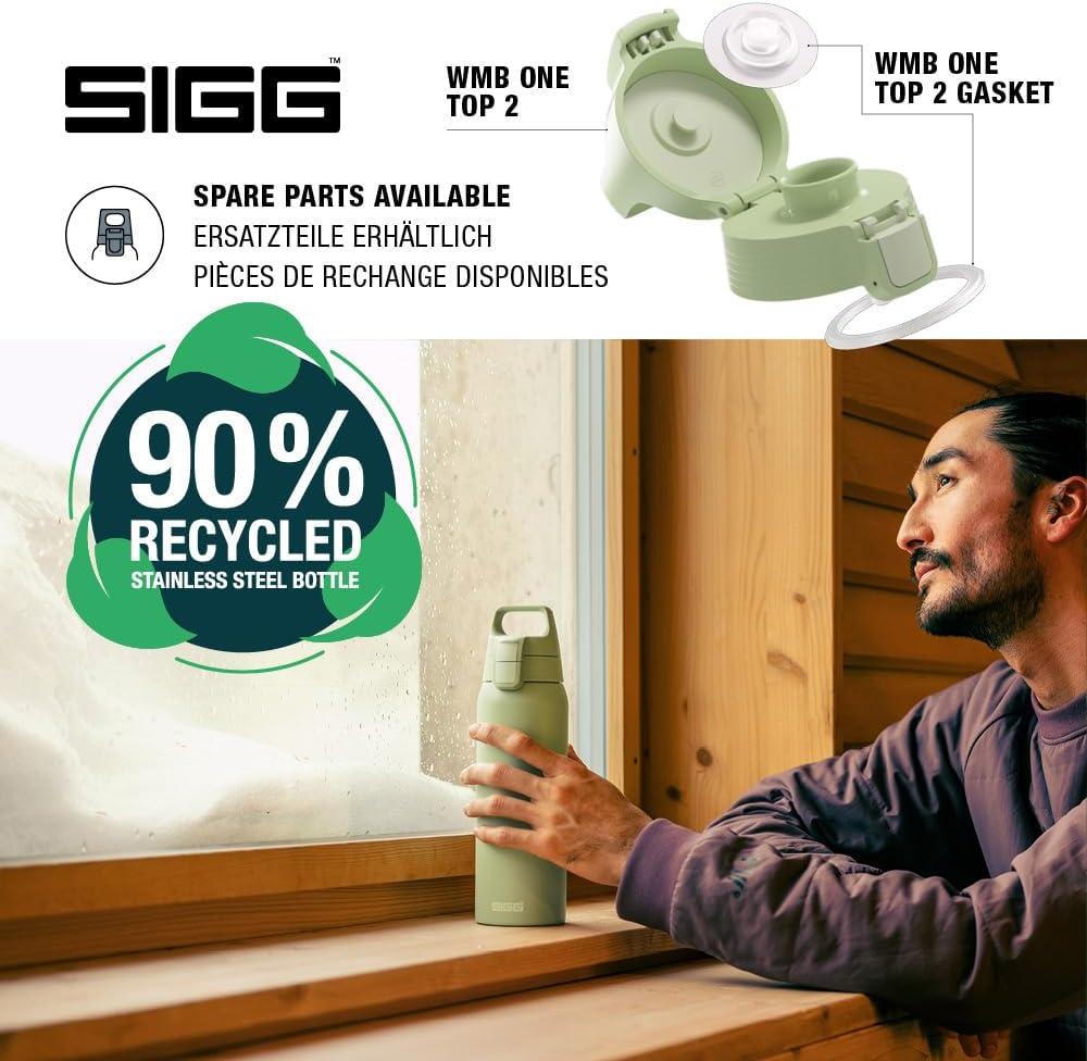 image:imageSigg Gourde Inox Shield ONE Convient Aux Boissons Gazeuses tanche ampamp Lgre Sans BPA Acier Inoxydable 188075L 1L 15LVert