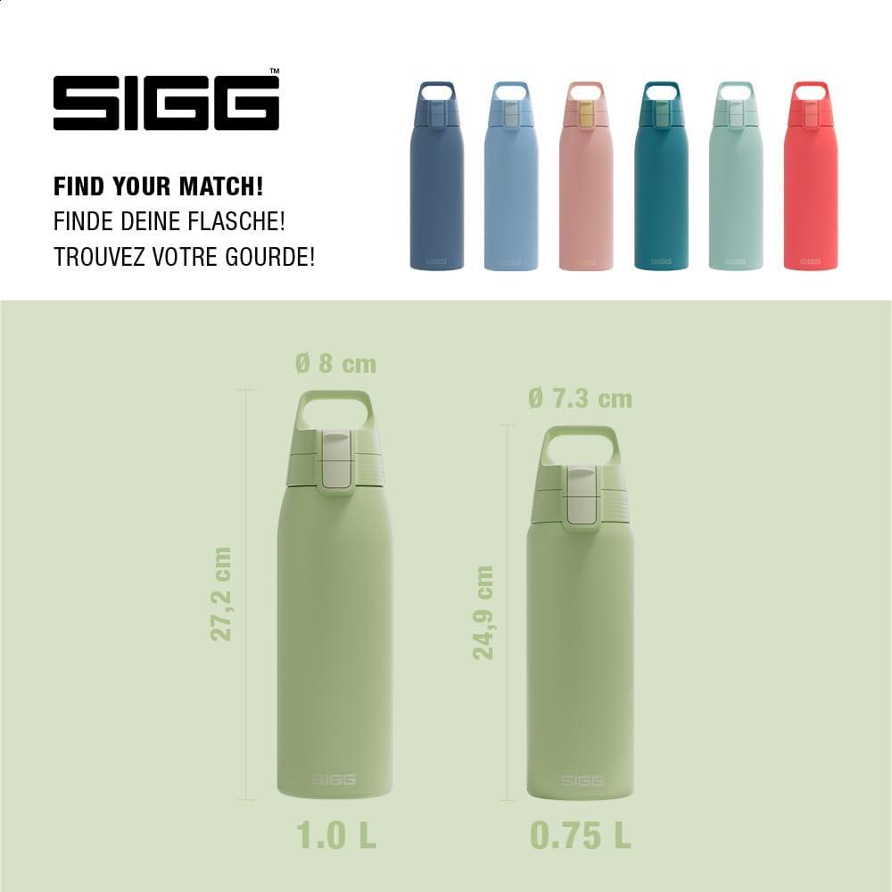 image:imageSigg Gourde Inox Shield ONE Convient Aux Boissons Gazeuses tanche ampamp Lgre Sans BPA Acier Inoxydable 188075L 1L 15LVert