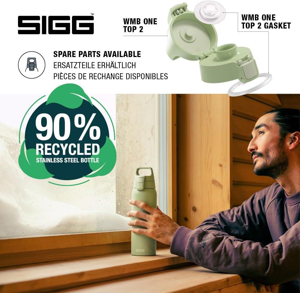 image:imageSigg Gourde Inox Shield ONE Convient Aux Boissons Gazeuses tanche ampamp Lgre Sans BPA Acier Inoxydable 188075L 1L 15LVert