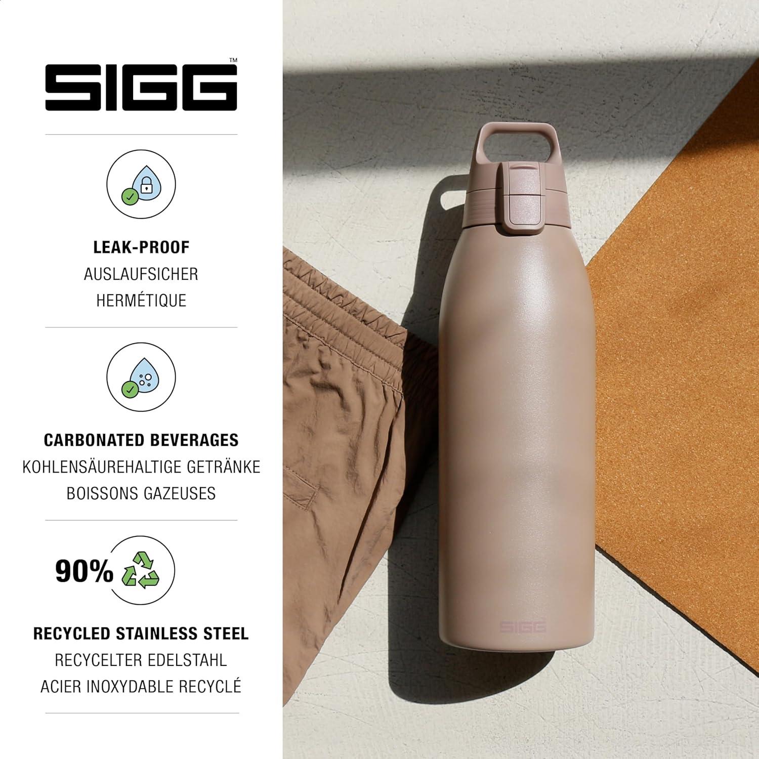 image:imageSigg Gourde Inox Shield ONE Convient Aux Boissons Gazeuses tanche ampamp Lgre Sans BPA Acier Inoxydable 188075L 1L 15LViolet Clair