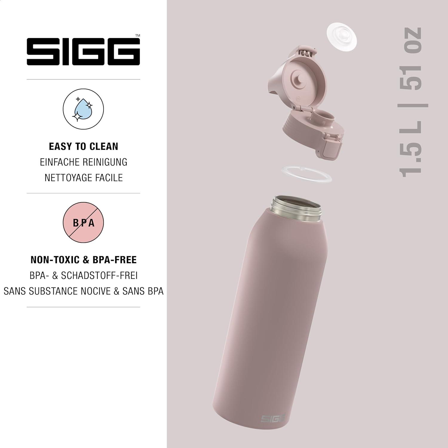 image:imageSigg Gourde Inox Shield ONE Convient Aux Boissons Gazeuses tanche ampamp Lgre Sans BPA Acier Inoxydable 188075L 1L 15LViolet Clair