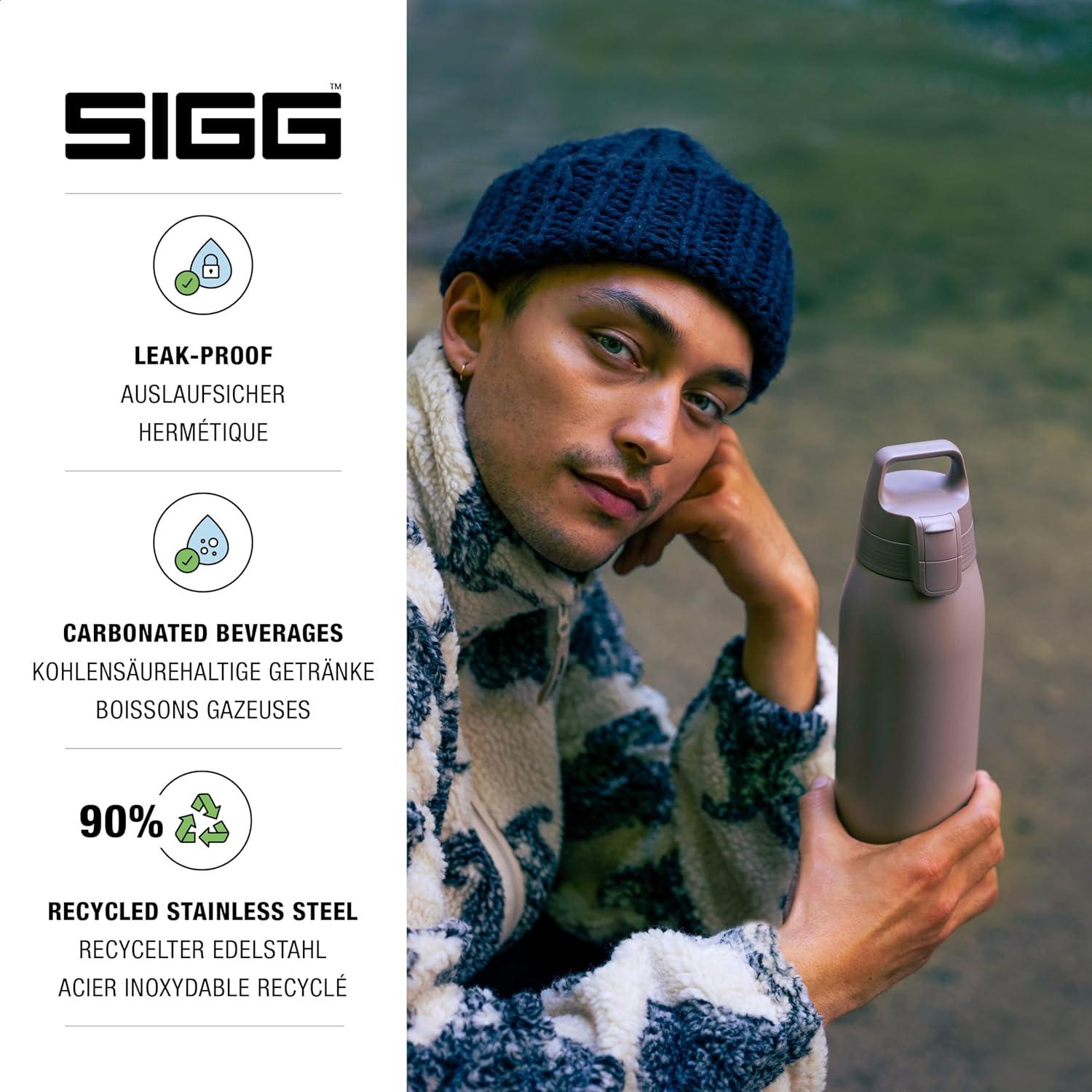 image:imageSigg Gourde Inox Shield ONE Convient Aux Boissons Gazeuses tanche ampamp Lgre Sans BPA Acier Inoxydable 188075L 1L 15LViolet Clair