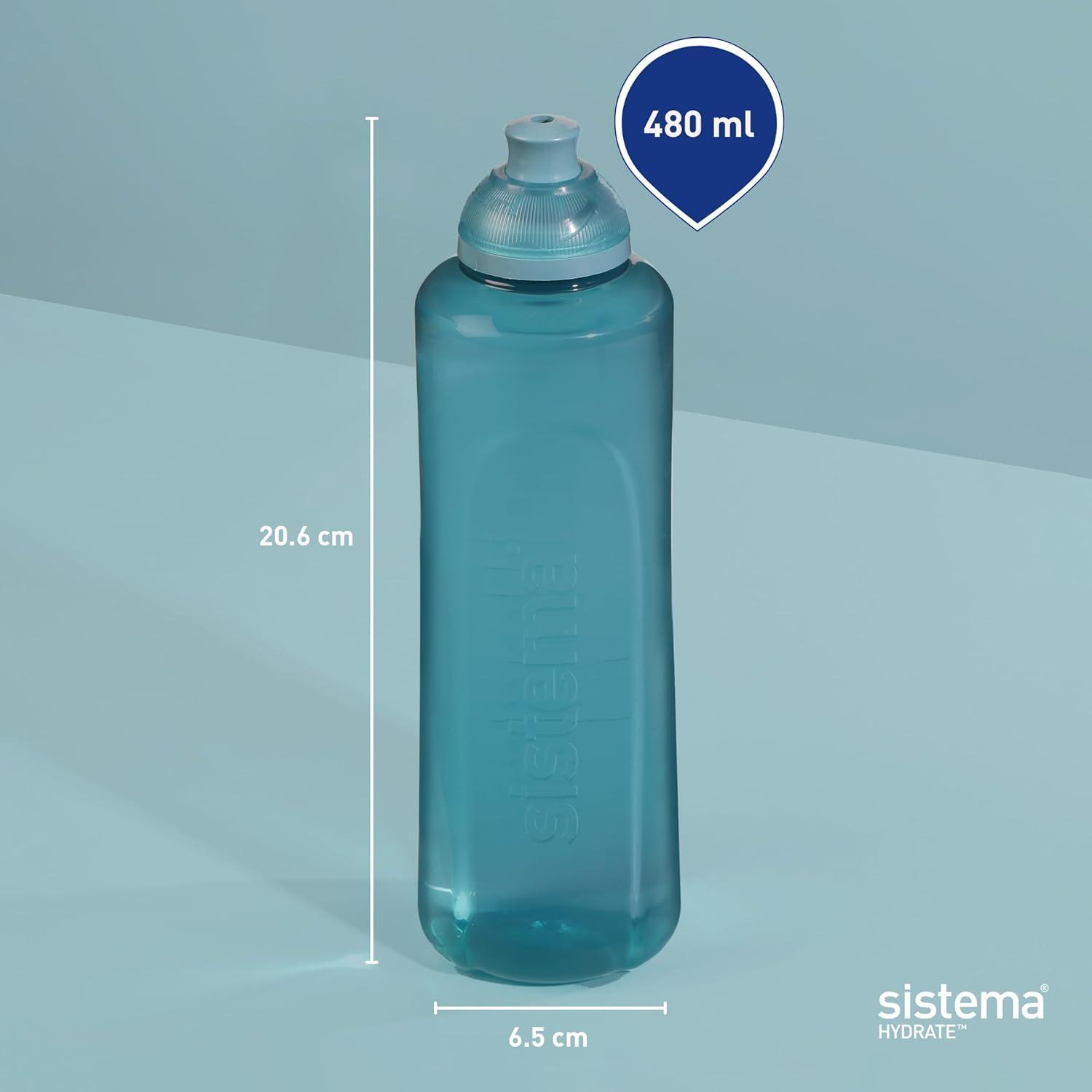 image:imageSistema Twist n Sip Squeeze Sports Bouteilles deau Bouteilles deau pour enfants 480ml Sans BPA Fabriqu partir de plastique recycl Pierre turquoise 4 comptes4 x 480 ml