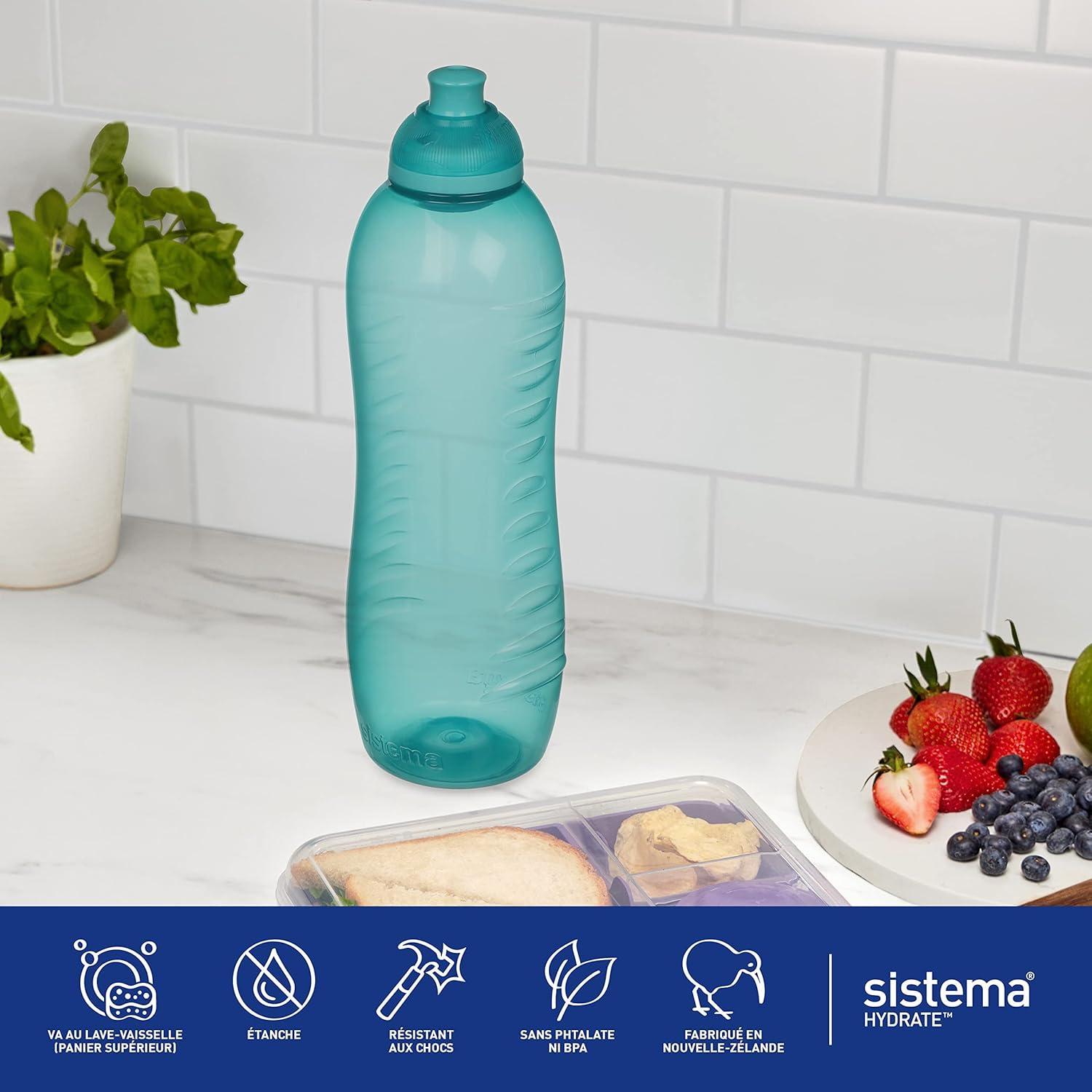 image:imageSistema Twist n Sip Squeeze Sports Bouteilles deau Bouteilles deau pour enfants 480ml Sans BPA Fabriqu partir de plastique recycl Pierre turquoise 4 comptes620 ml