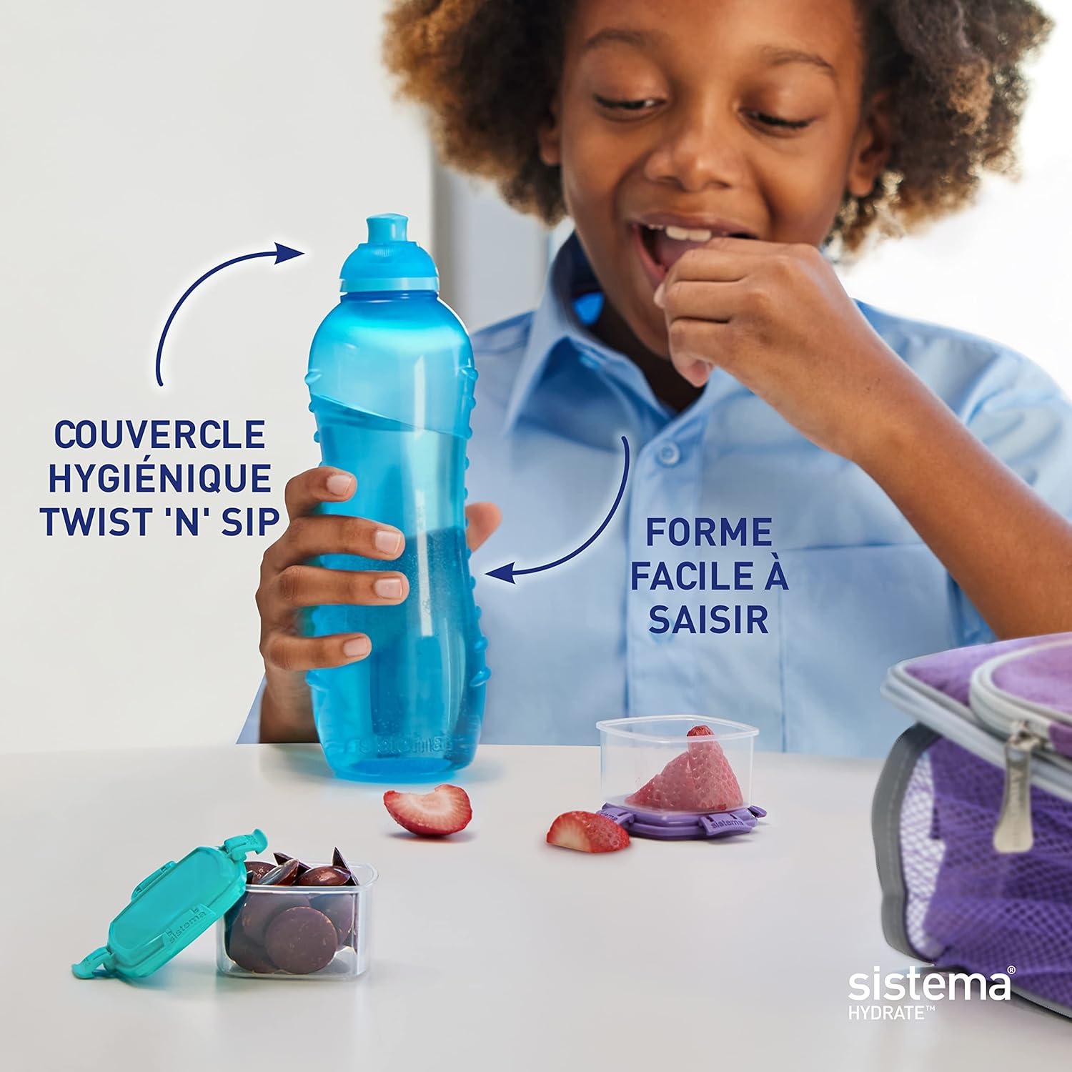 image:imageSistema Twist n Sip Squeeze Sports Bouteilles deau Bouteilles deau pour enfants 480ml Sans BPA Fabriqu partir de plastique recycl Pierre turquoise 4 comptes620 ml