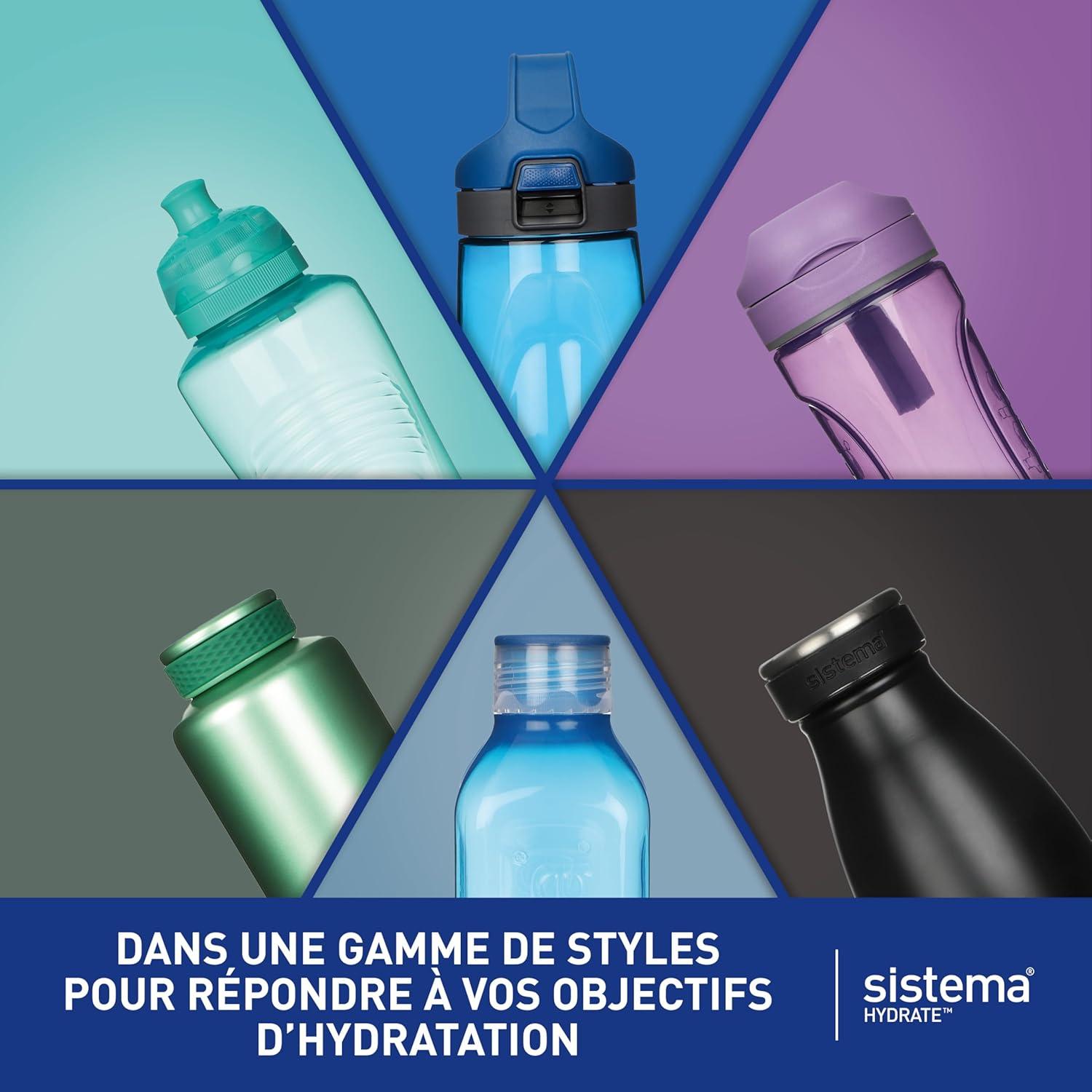 image:imageSistema Twist n Sip Squeeze Sports Bouteilles deau Bouteilles deau pour enfants 480ml Sans BPA Fabriqu partir de plastique recycl Pierre turquoise 4 comptes460 ml