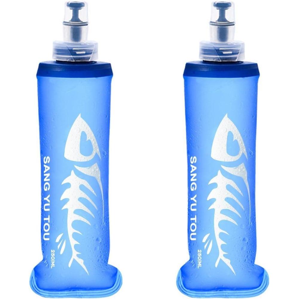 image:image2 Gourde Souple Flasque Running Soft Flask 500ml Bouteille deau Gourde Sport Pliable Poche Hydratation Rservoir deau Flacon pour Sports de Plein Air Randonne Cyclisme Camping Jogging250ml Bleu Fonc
