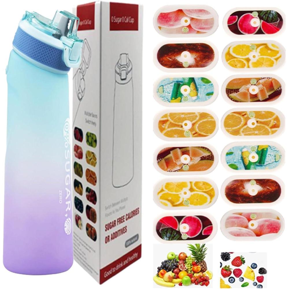 image:imageBouteille deau de sport de 700 ml 14 saveurs matriau tritan rsistant aux hautes tempratures saveur naturelle des fruits extraiteBleu