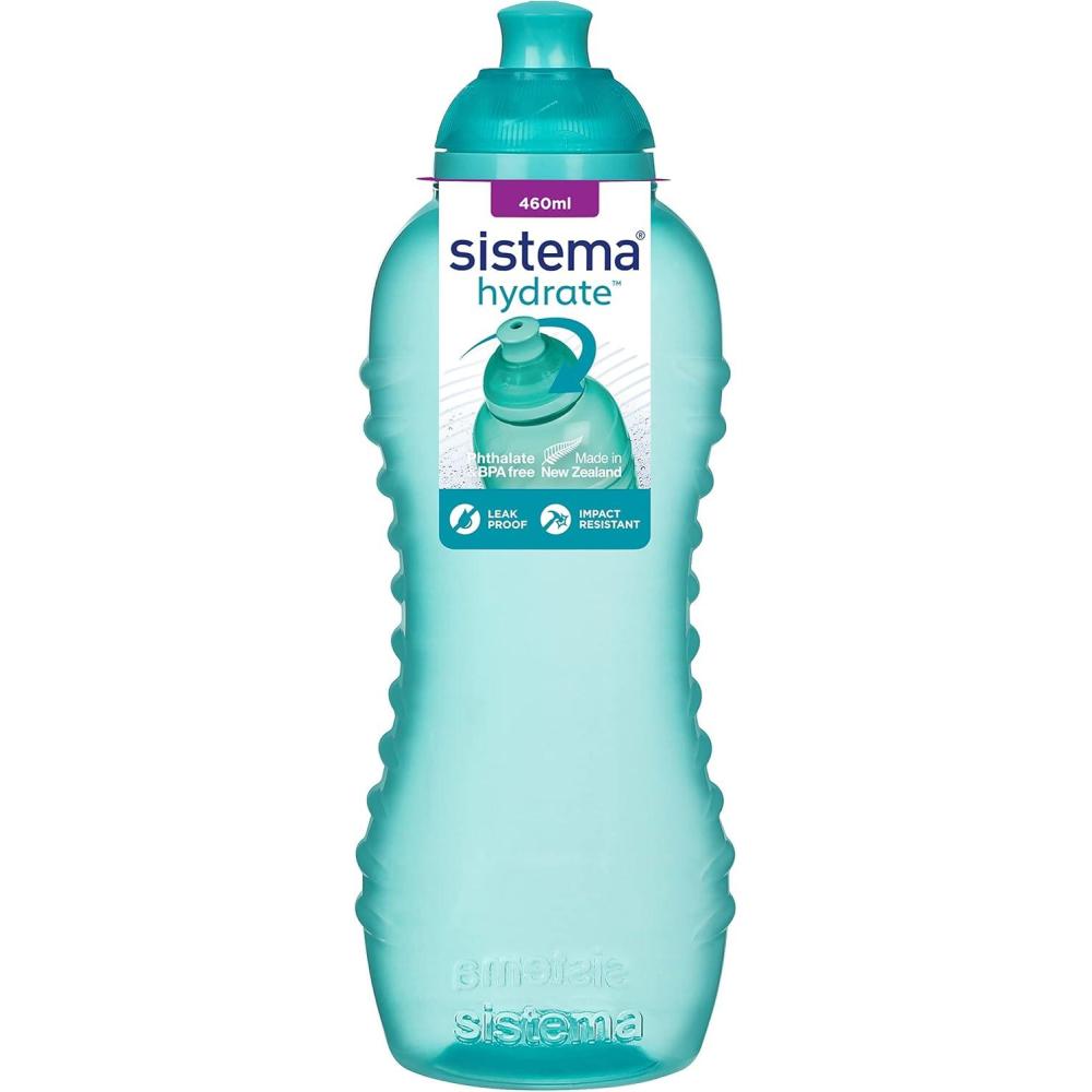 image:imageSistema Twist n Sip Squeeze Sports Bouteilles deau Bouteilles deau pour enfants 480ml Sans BPA Fabriqu partir de plastique recycl Pierre turquoise 4 comptes460 ml