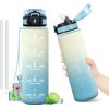 32oz-1000ml | Paille | Blanc + Bleu Clair