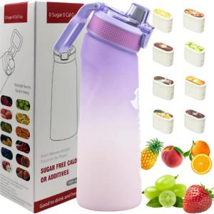 Bouteille d&rsquo;eau avec 1 capsule de saveur, 2.0 version améliorée, 700 ml, sans BPA, pour salle de sport et activités de plein air (Color E + 1 Random POD)(Color G + 1 Random Pod)