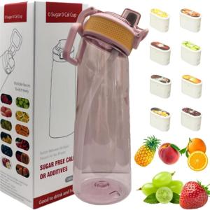 Bouteille d&rsquo;eau avec 1 capsule de saveur, 2.0 version améliorée, 700 ml, sans BPA, pour salle de sport et activités de plein air (Color E + 1 Random POD)(Color H + 1 Random Pod)