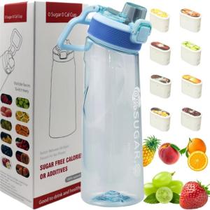 Bouteille d&rsquo;eau avec 1 capsule de saveur, 2.0 version améliorée, 700 ml, sans BPA, pour salle de sport et activités de plein air (Color E + 1 Random POD)(Color J + 1 Random Pod)