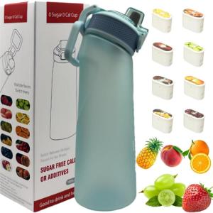Bouteille d&rsquo;eau avec 1 capsule de saveur, 2.0 version améliorée, 700 ml, sans BPA, pour salle de sport et activités de plein air (Color E + 1 Random POD)(Color L+ 1 Random Pod)