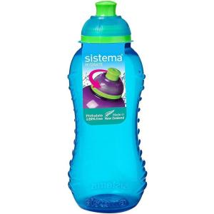 Sistema Twist &lsquo;n&rsquo; Sip Squeeze Sports Bouteilles d&rsquo;eau | Bouteilles d&rsquo;eau pour enfants | 480ml | Sans BPA | Fabriqué à partir de plastique recyclé | Pierre turquoise | 4 comptes(330 ml)