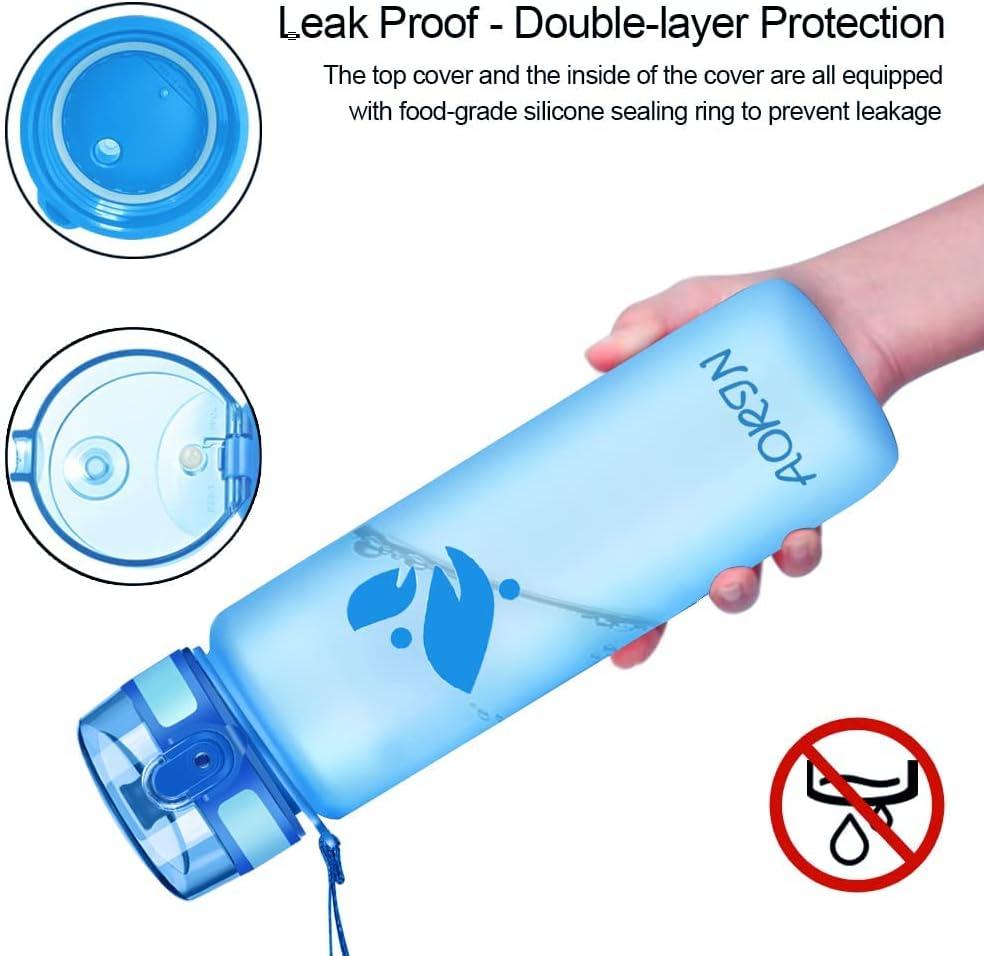 image:imageAORIN Gourde Sport 350ml500ml750ml1L BPAFree ampamp AntiFuite FlipAppliquer Bouteille deau pour EnfantAdultesSalle de Sport Sport de Plein airBleu