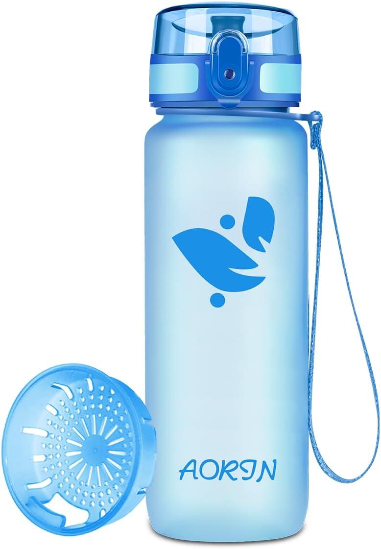 image:imageAORIN Gourde Sport 350ml500ml750ml1L BPAFree ampamp AntiFuite FlipAppliquer Bouteille deau pour EnfantAdultesSalle de Sport Sport de Plein airBleu