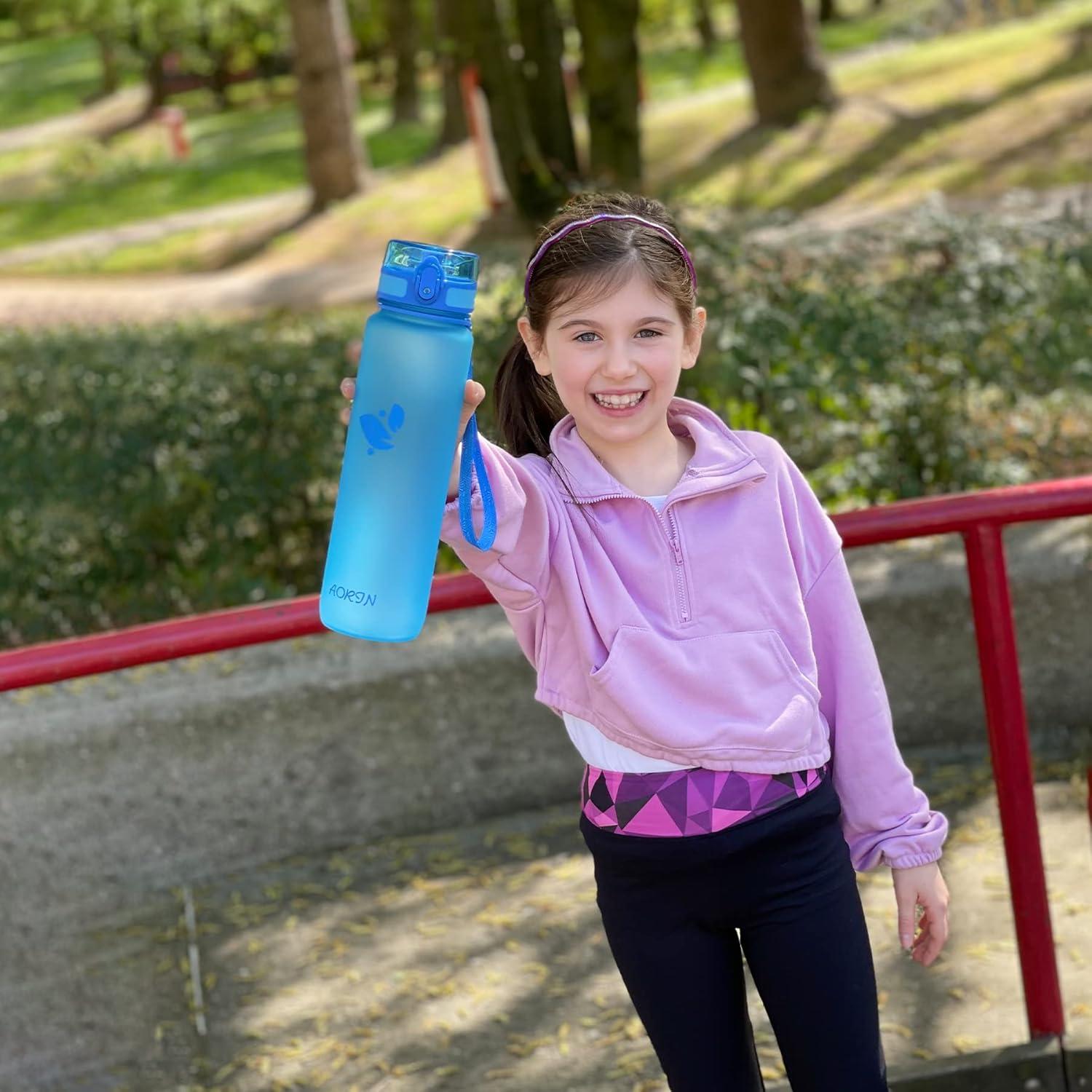 image:imageAORIN Gourde Sport 350ml500ml750ml1L BPAFree ampamp AntiFuite FlipAppliquer Bouteille deau pour EnfantAdultesSalle de Sport Sport de Plein airBleu