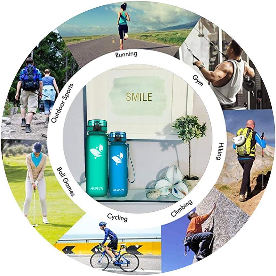 image:imageAORIN Gourde Sport 350ml500ml750ml1L BPAFree ampamp AntiFuite FlipAppliquer Bouteille deau pour EnfantAdultesSalle de Sport Sport de Plein airBleu de Mthyle