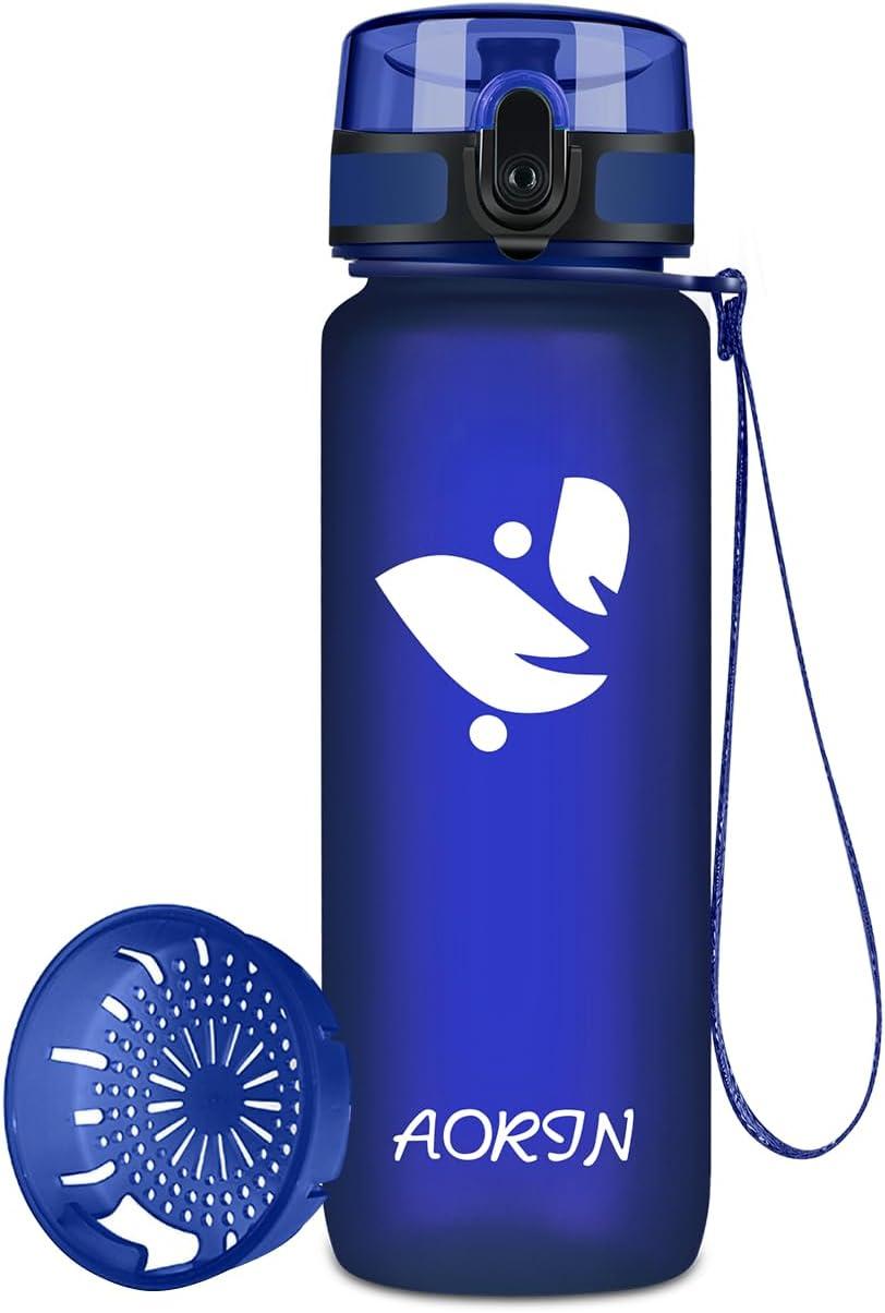 image:imageAORIN Gourde Sport 350ml500ml750ml1L BPAFree ampamp AntiFuite FlipAppliquer Bouteille deau pour EnfantAdultesSalle de Sport Sport de Plein airBleu de Mthyle
