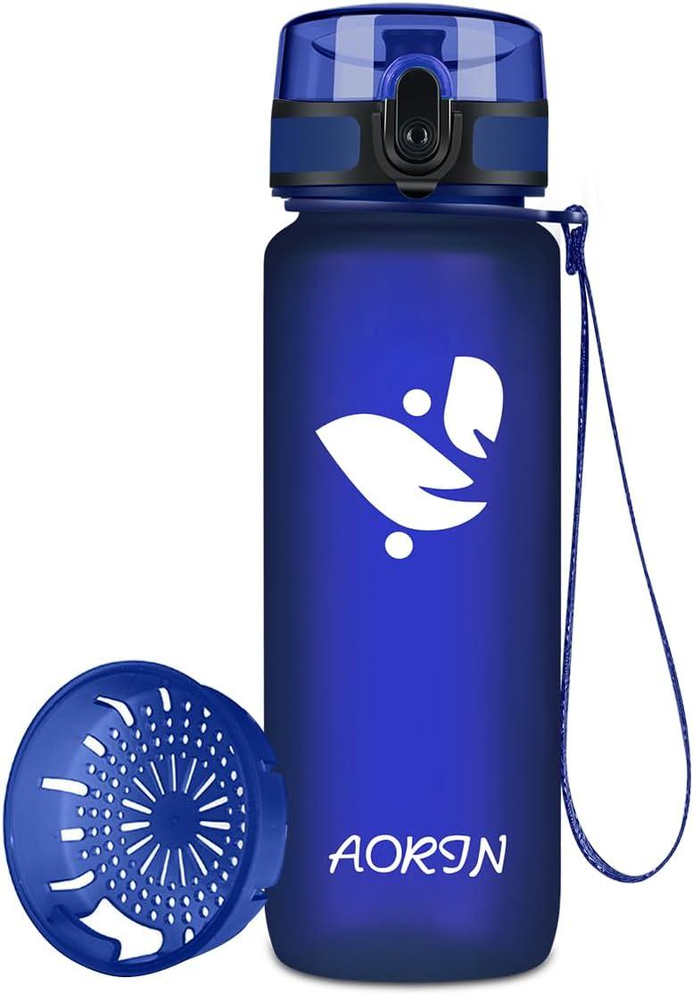 image:imageAORIN Gourde Sport 350ml500ml750ml1L BPAFree ampamp AntiFuite FlipAppliquer Bouteille deau pour EnfantAdultesSalle de Sport Sport de Plein airBleu de Mthyle