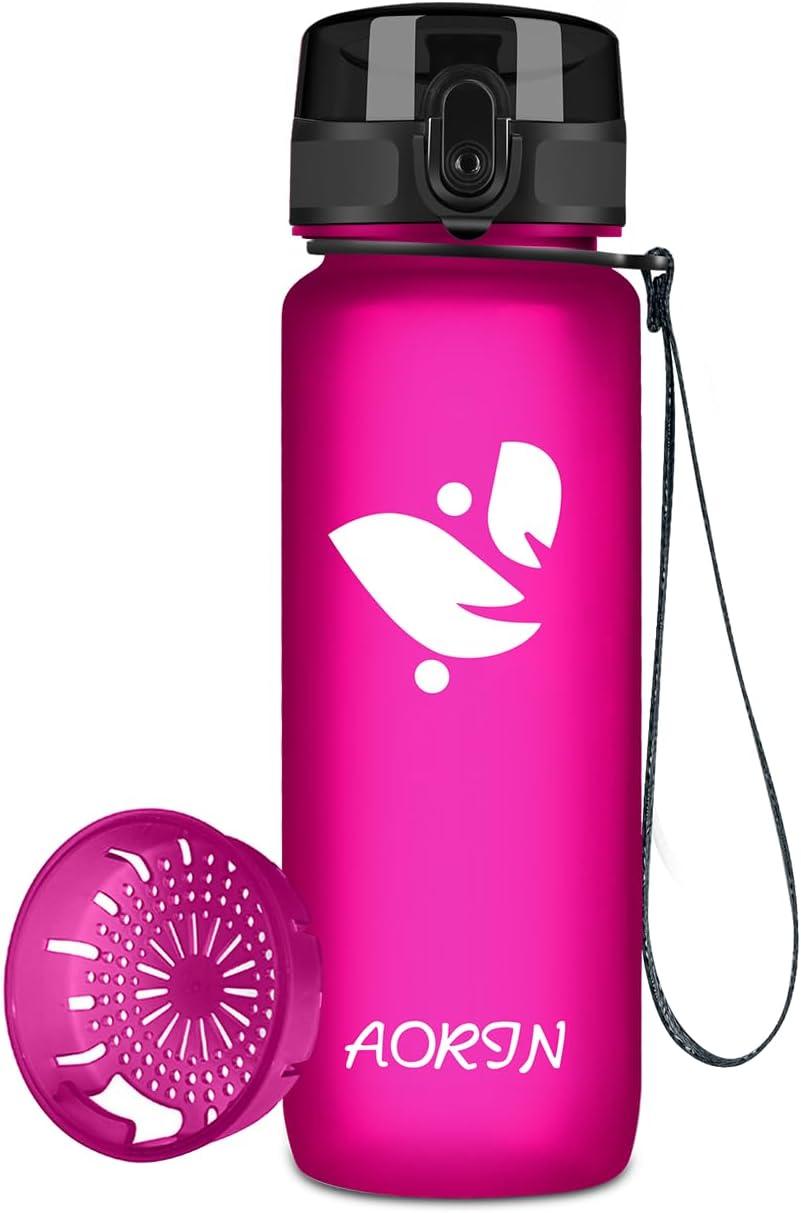image:imageAORIN Gourde Sport 350ml500ml750ml1L BPAFree ampamp AntiFuite FlipAppliquer Bouteille deau pour EnfantAdultesSalle de Sport Sport de Plein airFuchsia