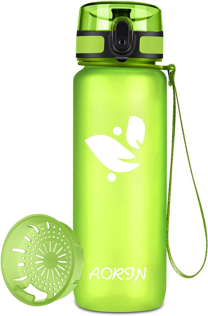 image:imageAORIN Gourde Sport 350ml500ml750ml1L BPAFree ampamp AntiFuite FlipAppliquer Bouteille deau pour EnfantAdultesSalle de Sport Sport de Plein airLimonade
