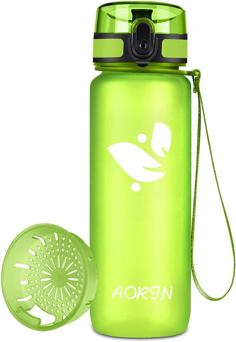 image:imageAORIN Gourde Sport 350ml500ml750ml1L BPAFree ampamp AntiFuite FlipAppliquer Bouteille deau pour EnfantAdultesSalle de Sport Sport de Plein airLimonade