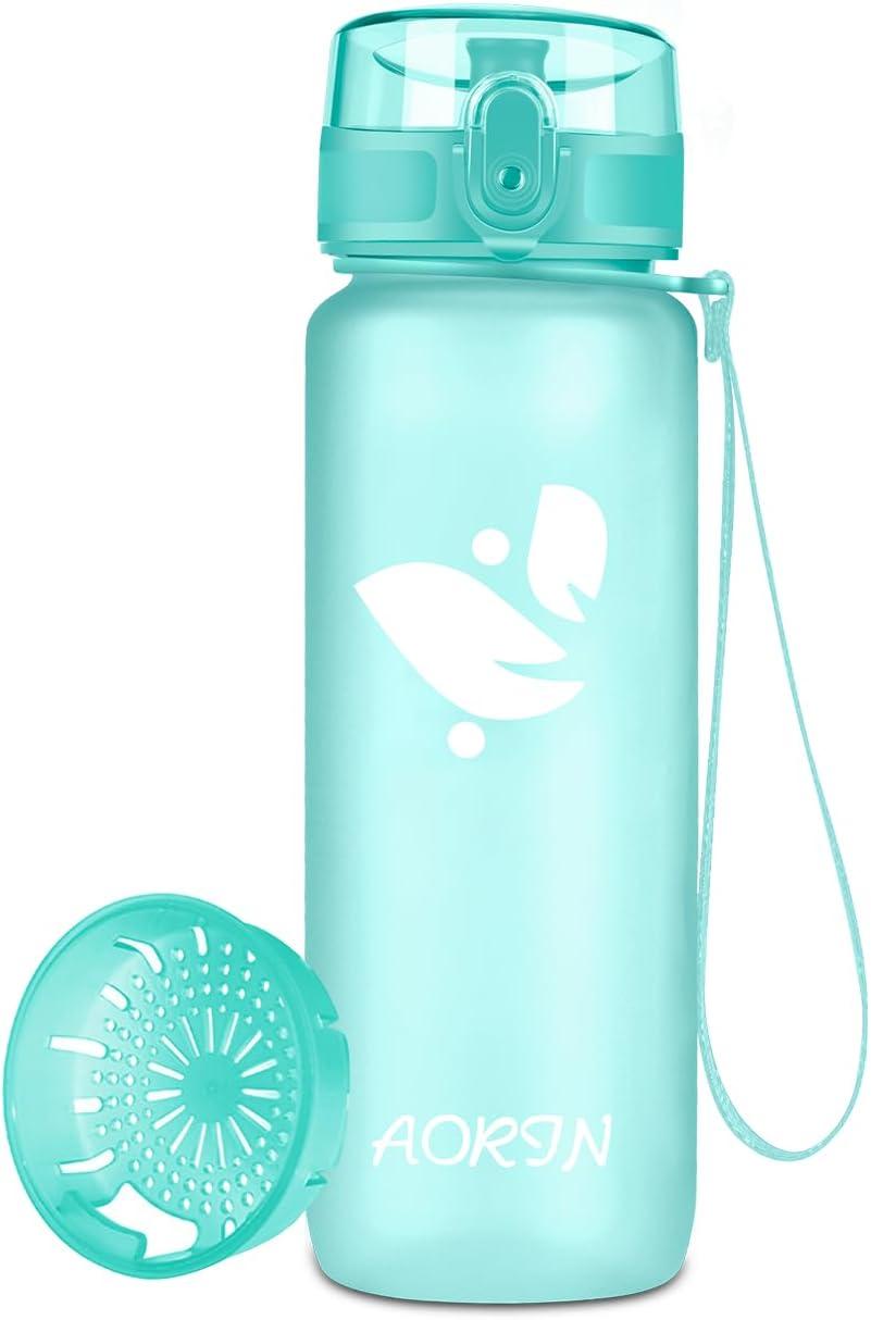 image:imageAORIN Gourde Sport 350ml500ml750ml1L BPAFree ampamp AntiFuite FlipAppliquer Bouteille deau pour EnfantAdultesSalle de Sport Sport de Plein airMenthe