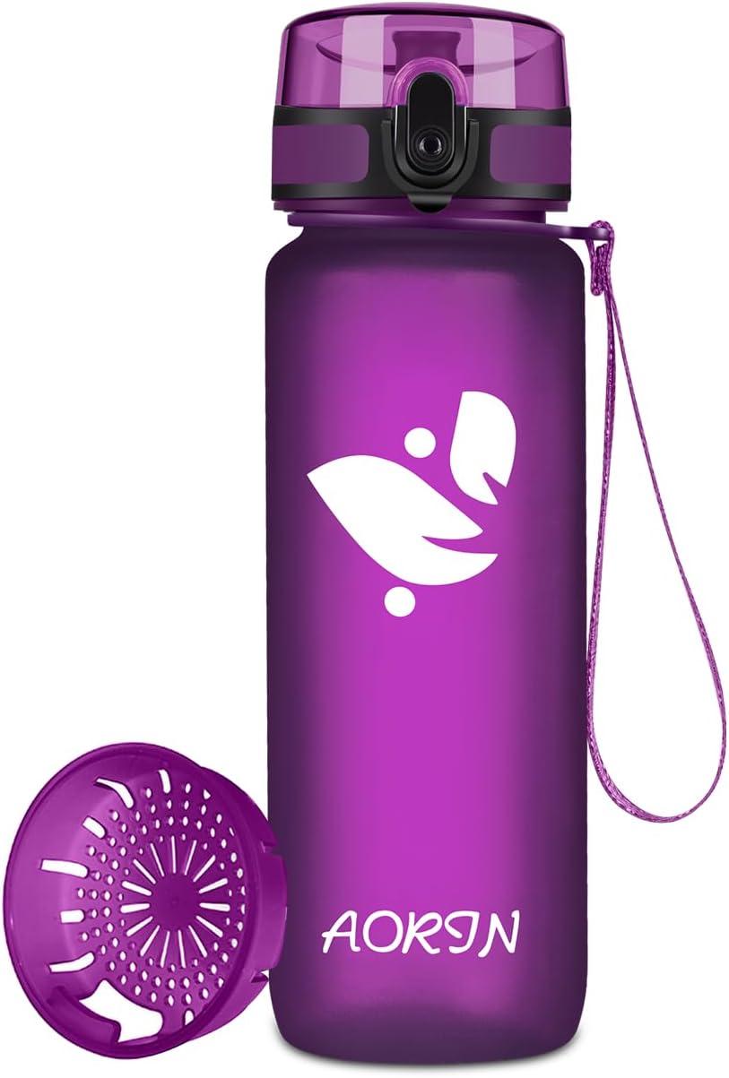 image:imageAORIN Gourde Sport 350ml500ml750ml1L BPAFree ampamp AntiFuite FlipAppliquer Bouteille deau pour EnfantAdultesSalle de Sport Sport de Plein airOrchide
