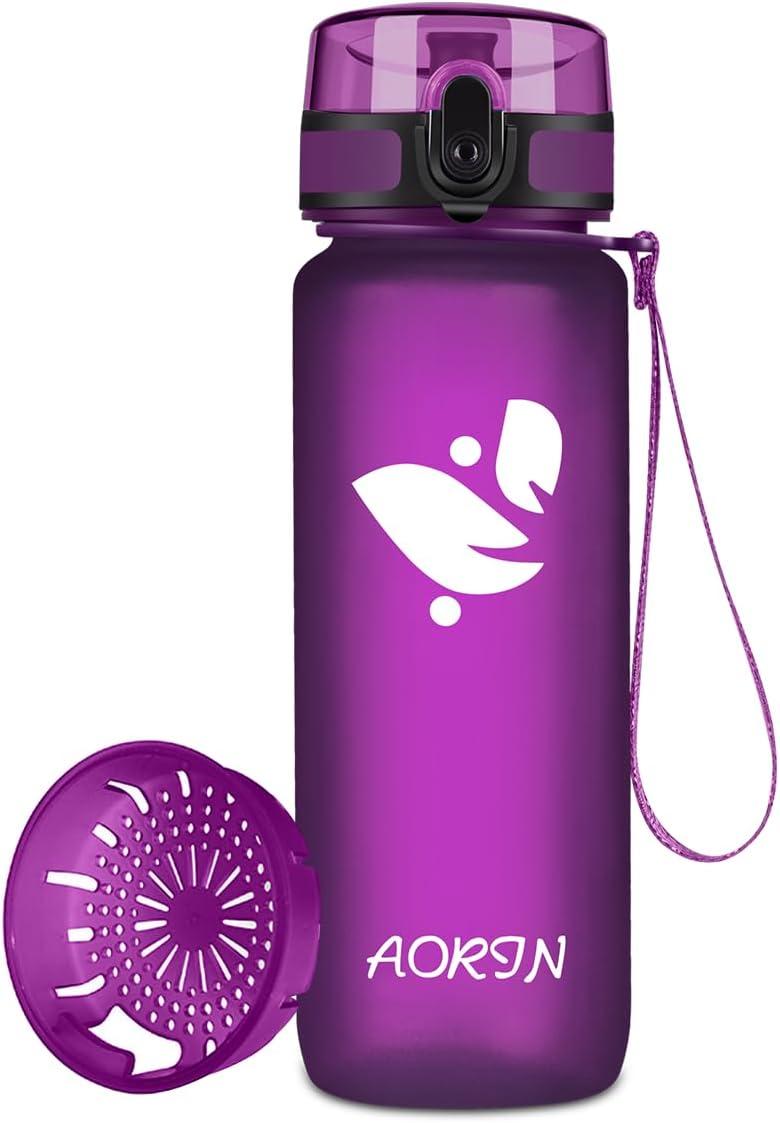 image:imageAORIN Gourde Sport 350ml500ml750ml1L BPAFree ampamp AntiFuite FlipAppliquer Bouteille deau pour EnfantAdultesSalle de Sport Sport de Plein airOrchide